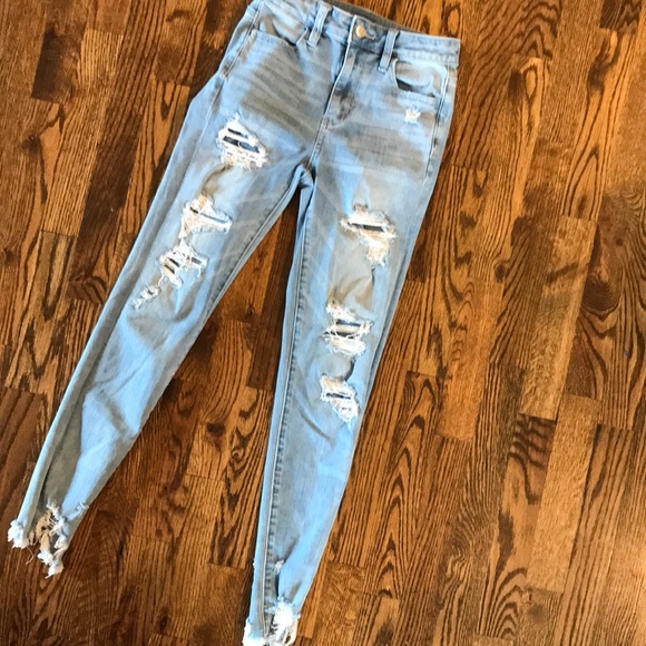 American Eagle Outfitters Distressed Super Hi-Rise Jegging - Picture 3 of 14